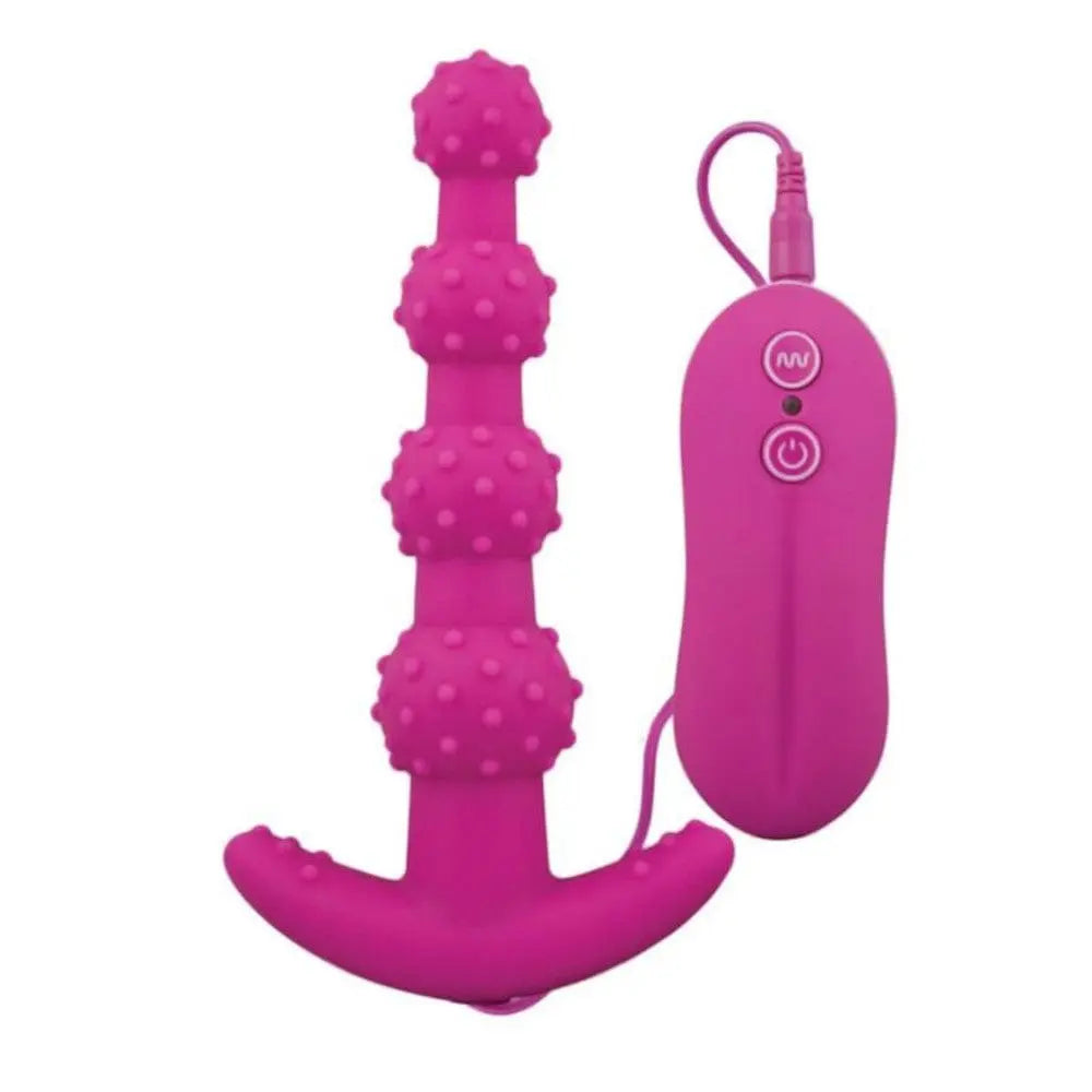 NocteLace™ Beaded and Dotted Silicone Anal Toy 5.71" Long