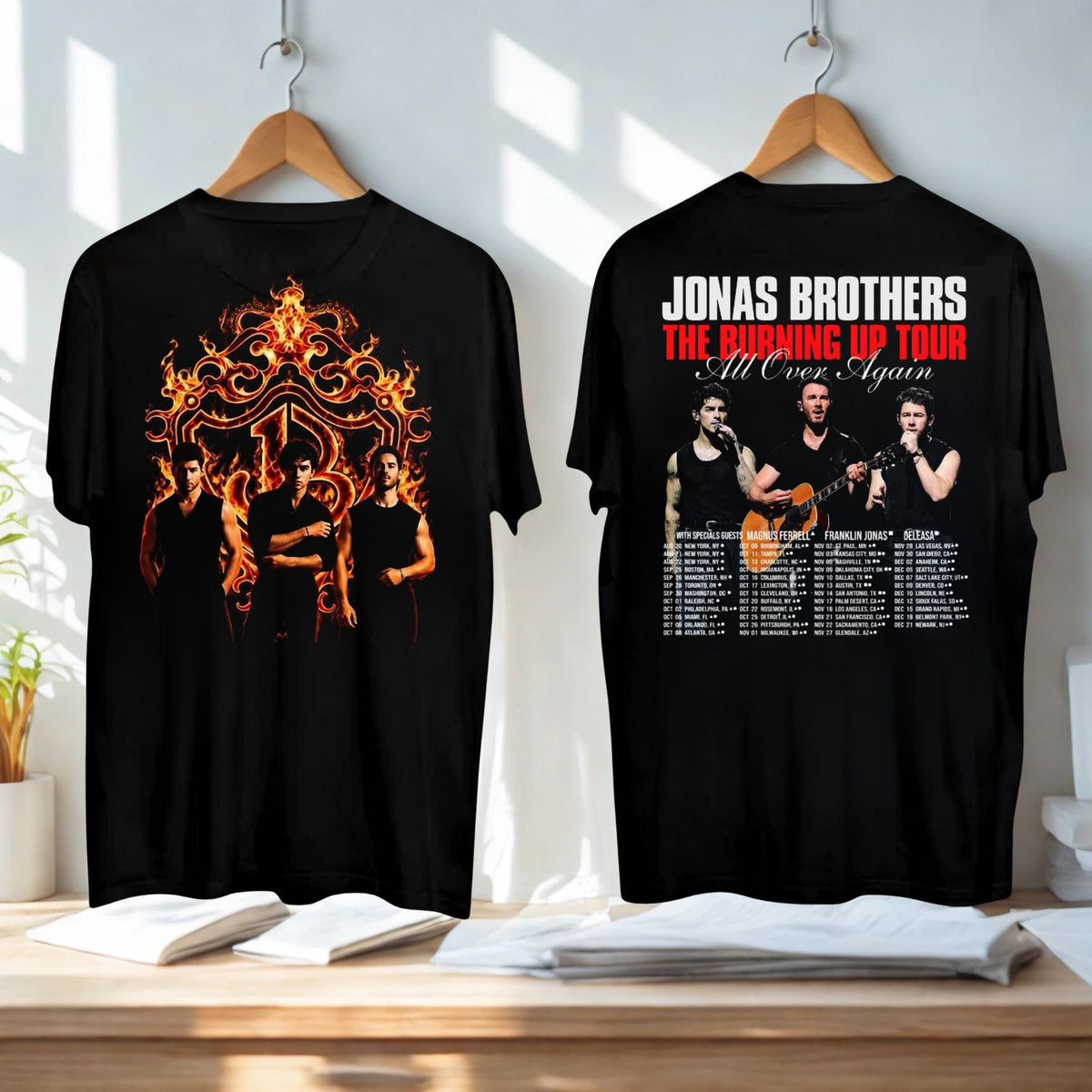Jonas Brothers The Burning Up Tour All Over Again 2026 Shirt