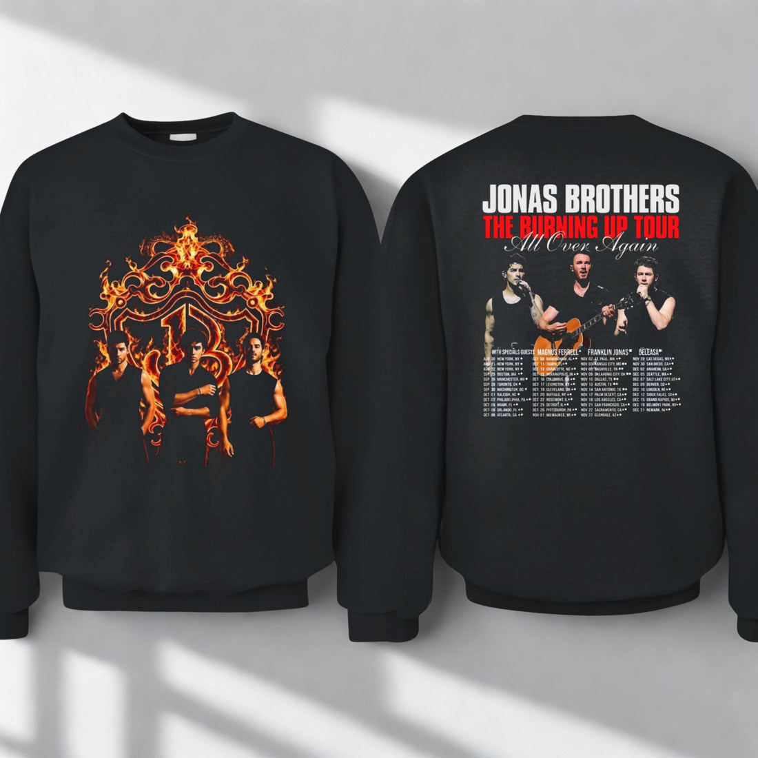 Jonas Brothers The Burning Up Tour All Over Again 2026 Shirt