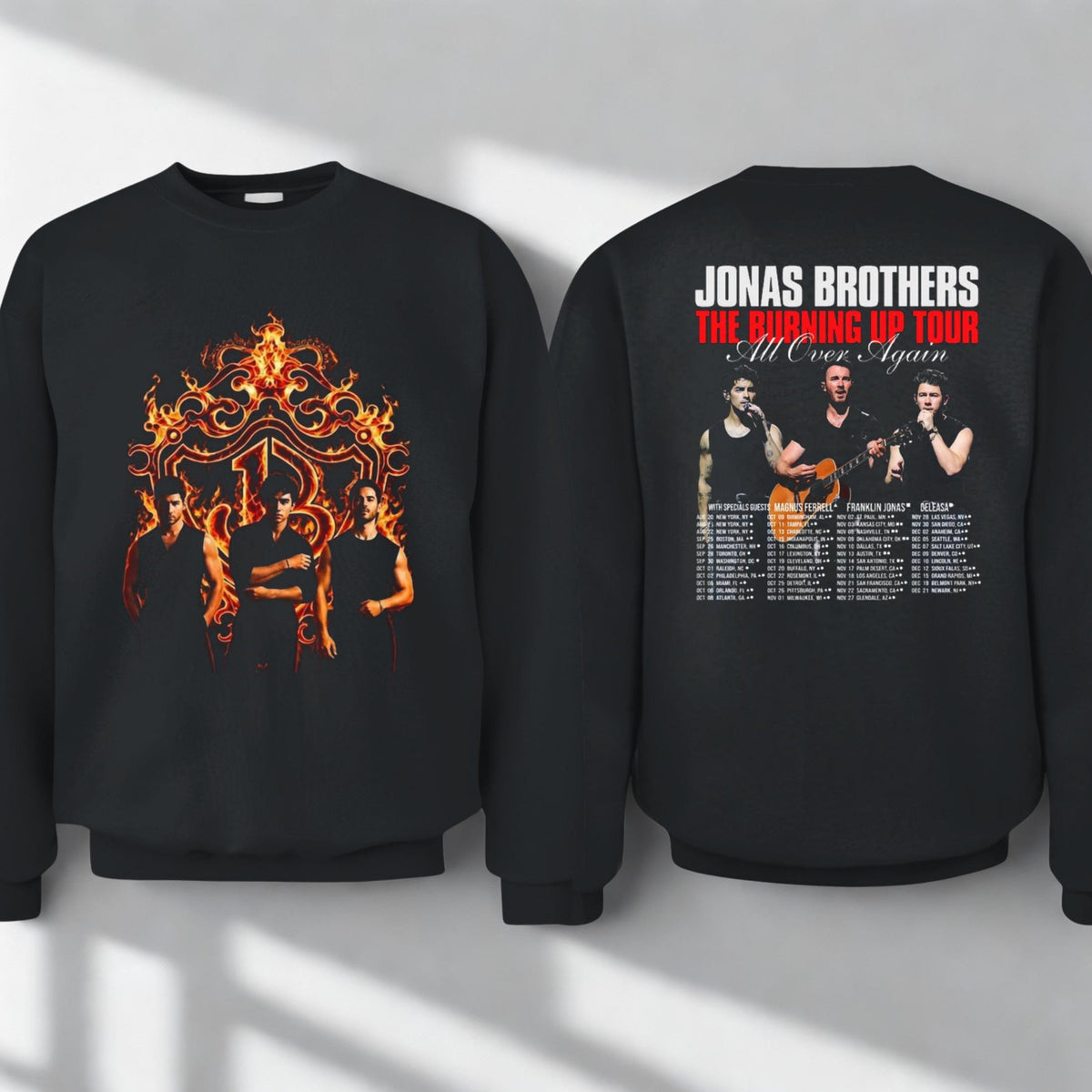 Jonas Brothers The Burning Up Tour All Over Again 2026 Shirt