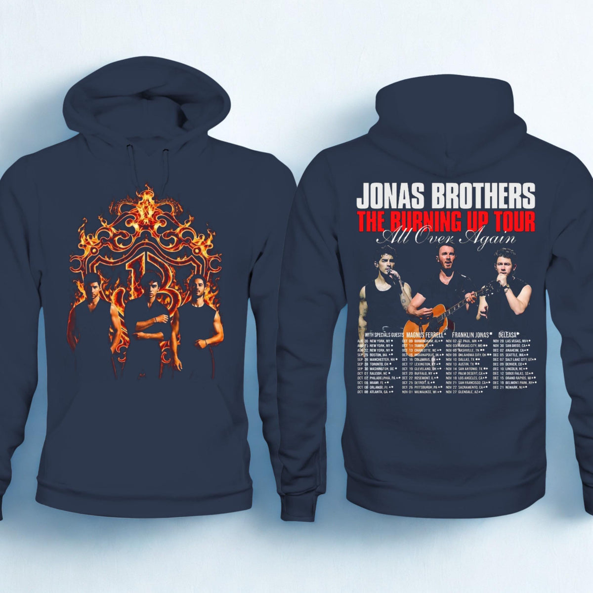 Jonas Brothers The Burning Up Tour All Over Again 2026 Shirt