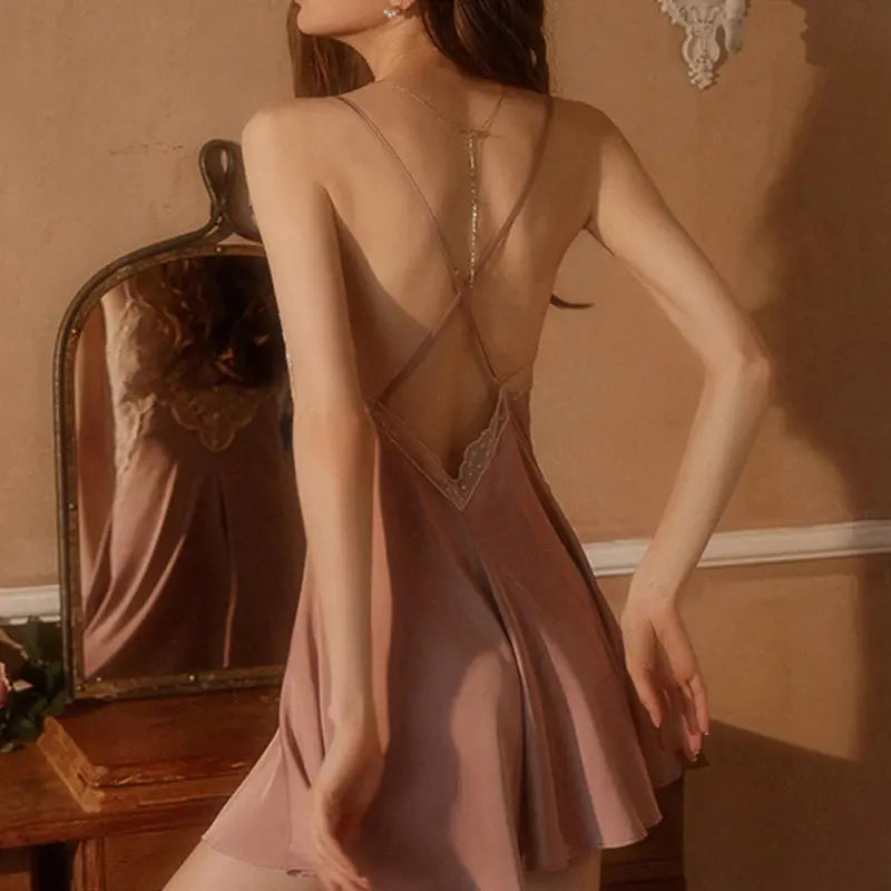 NocteLace™ Slinky Satin Nightgown