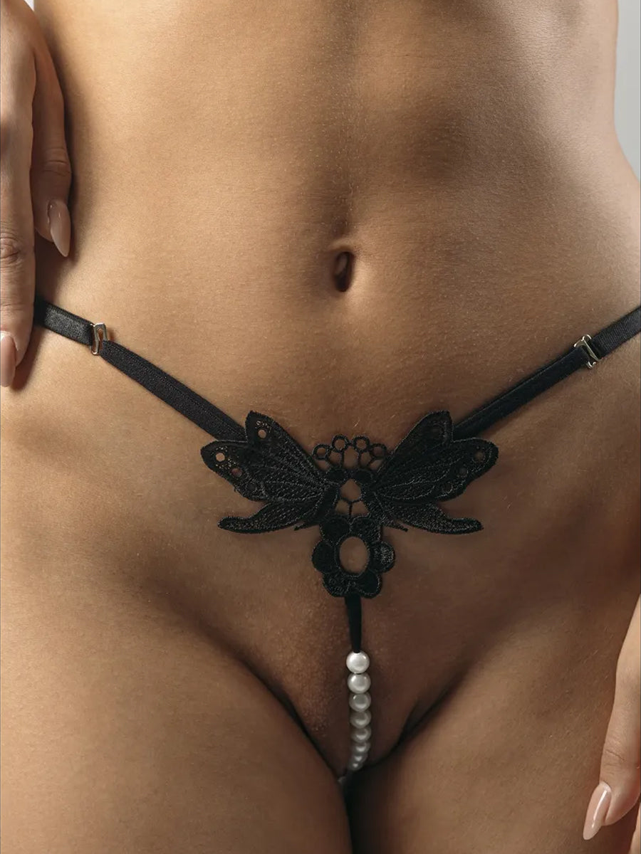 NocteLace™ Erotic LustWings Pearl G-String