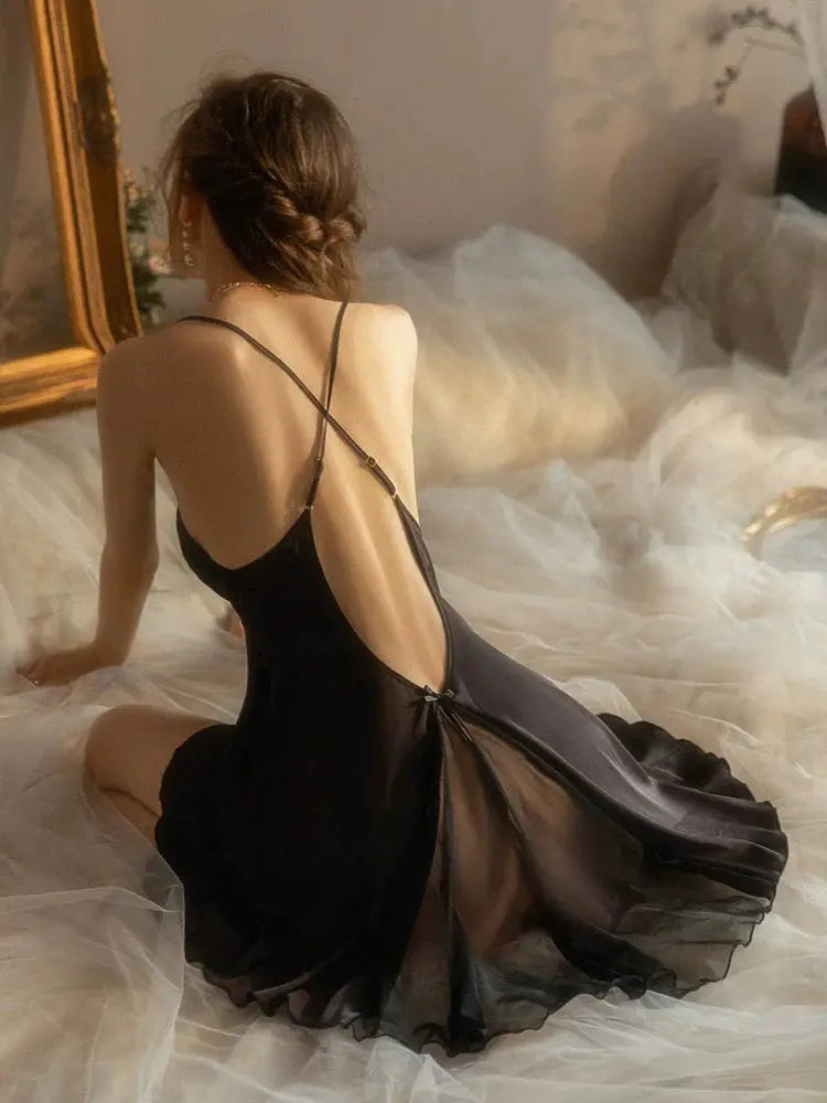 NocteLace™ Julia Sexy Ice Silk Set