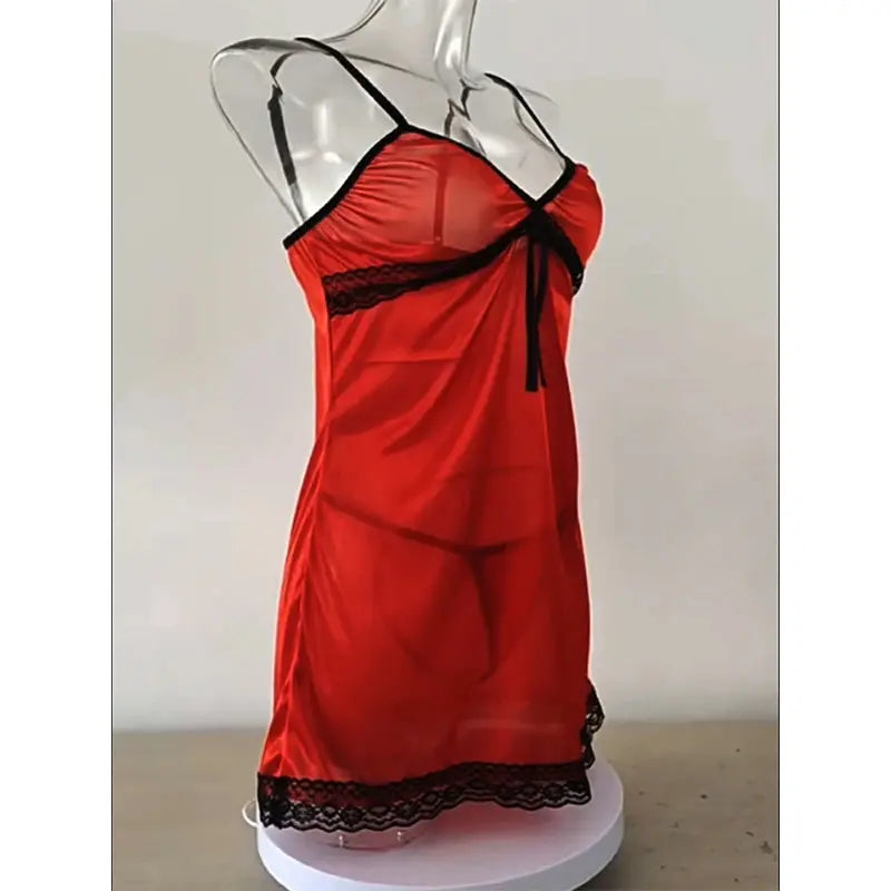 NocteLace™ Plus Size Satin Nightdress