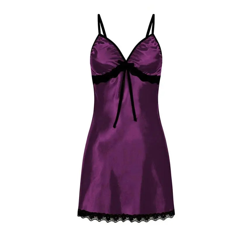 NocteLace™ Plus Size Satin Nightdress