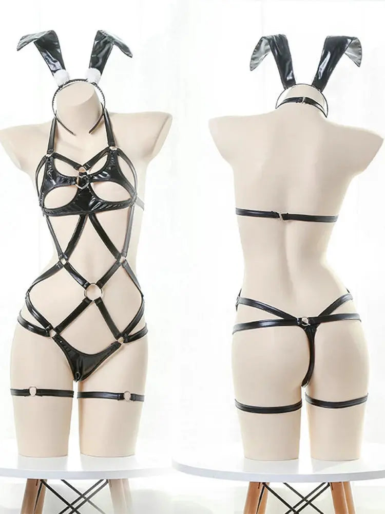 NocteLace™ Bunny Crotchless Cosplay Maid Set