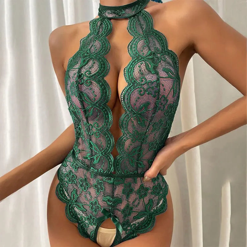 NocteLace™ Seductive Lace Crotchless Lingerie