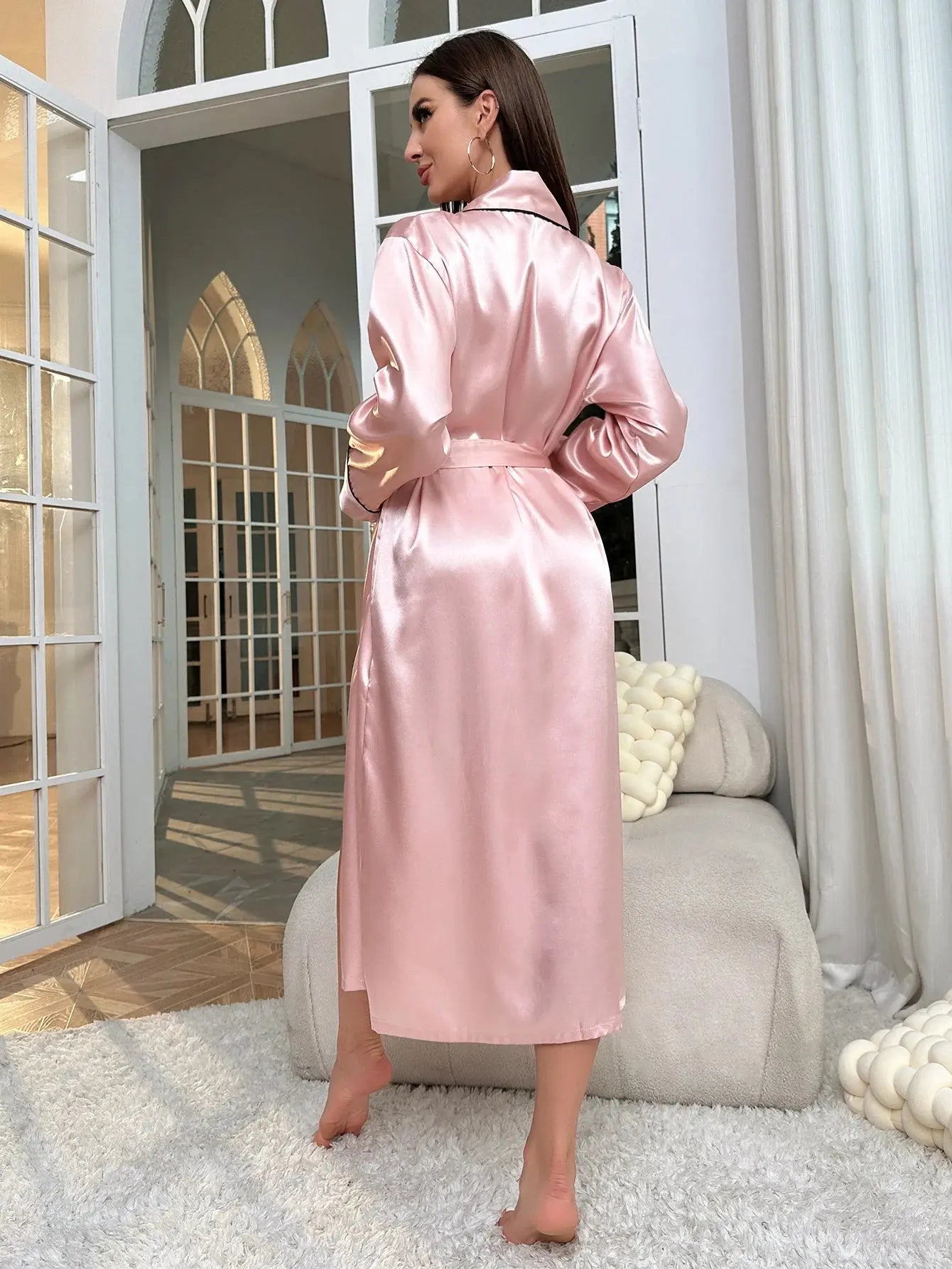 NocteLace™ Elegant Satin Night Robe