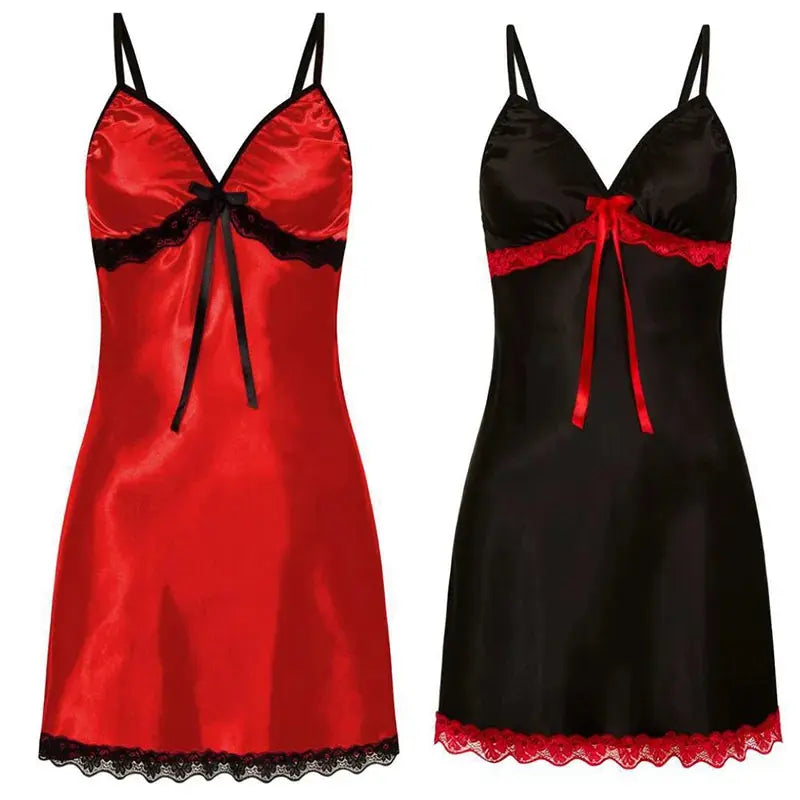 NocteLace™ Plus Size Satin Nightdress