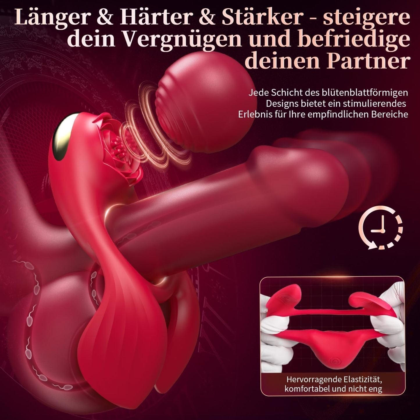 💥2025 New Vibrating Cock Ring🎁-🌹Rose Clitoral Stimulator✨