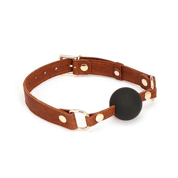 NocteLace™ Brown Leather Ball Gag