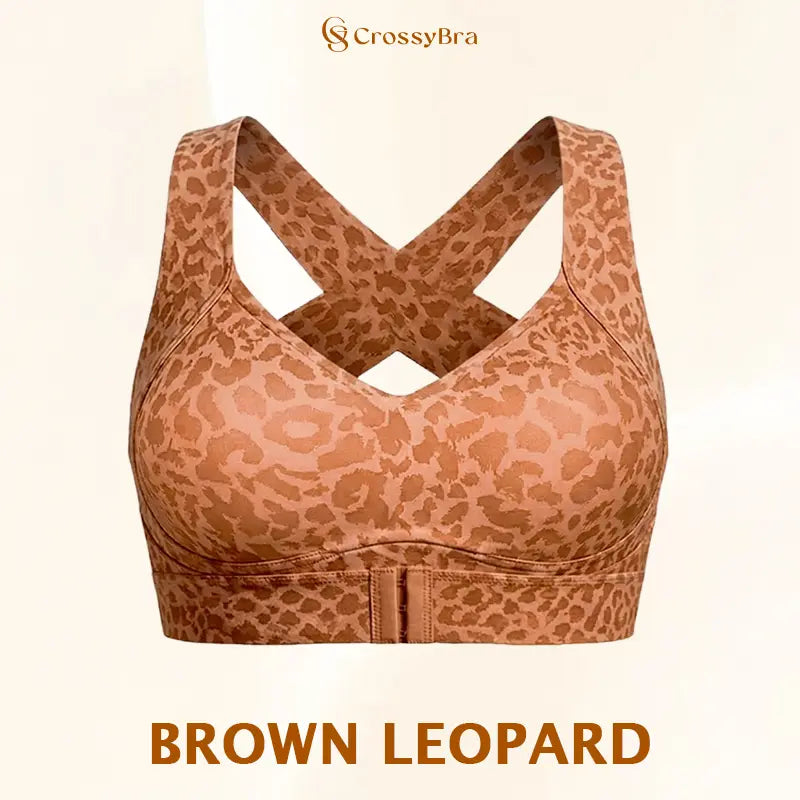 CrossyBra - Cross Back Front Closure Wireless Posture Support Bra
