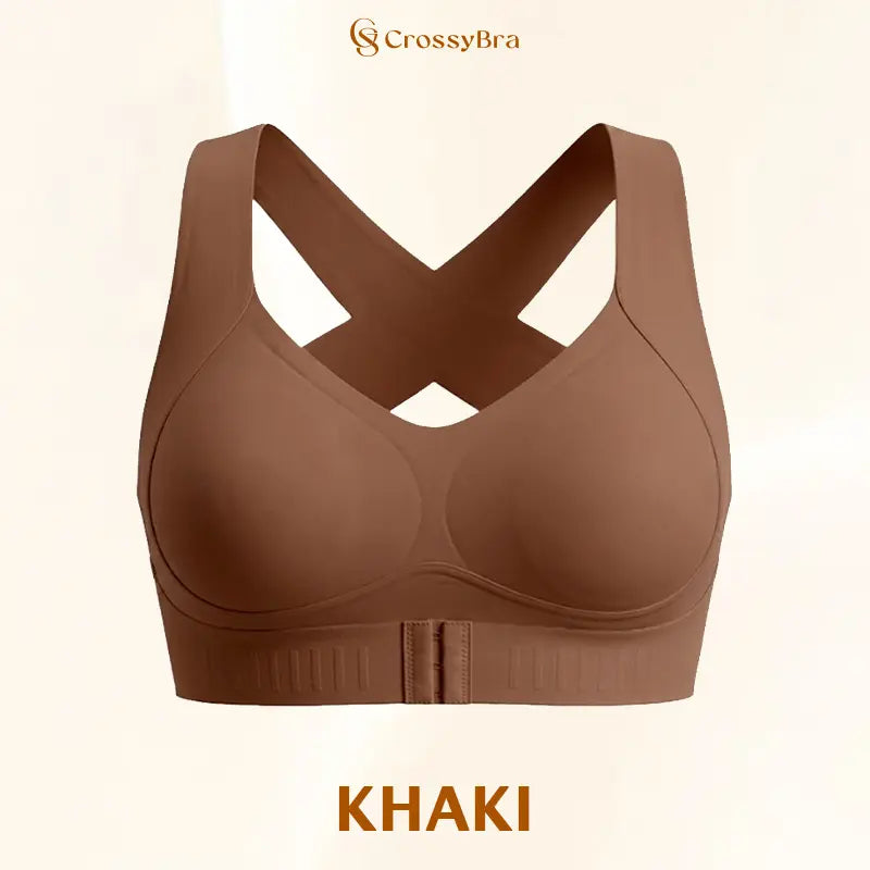 CrossyBra - Cross Back Front Closure Wireless Posture Support Bra