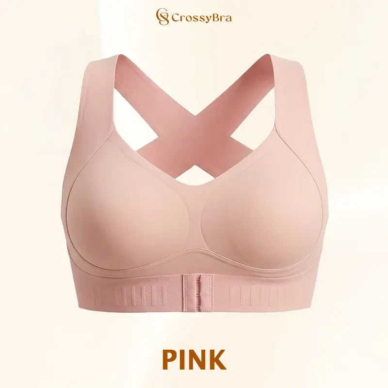 CrossyBra - Cross Back Front Closure Wireless Posture Support Bra