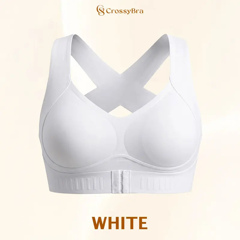 CrossyBra - Cross Back Front Closure Wireless Posture Support Bra