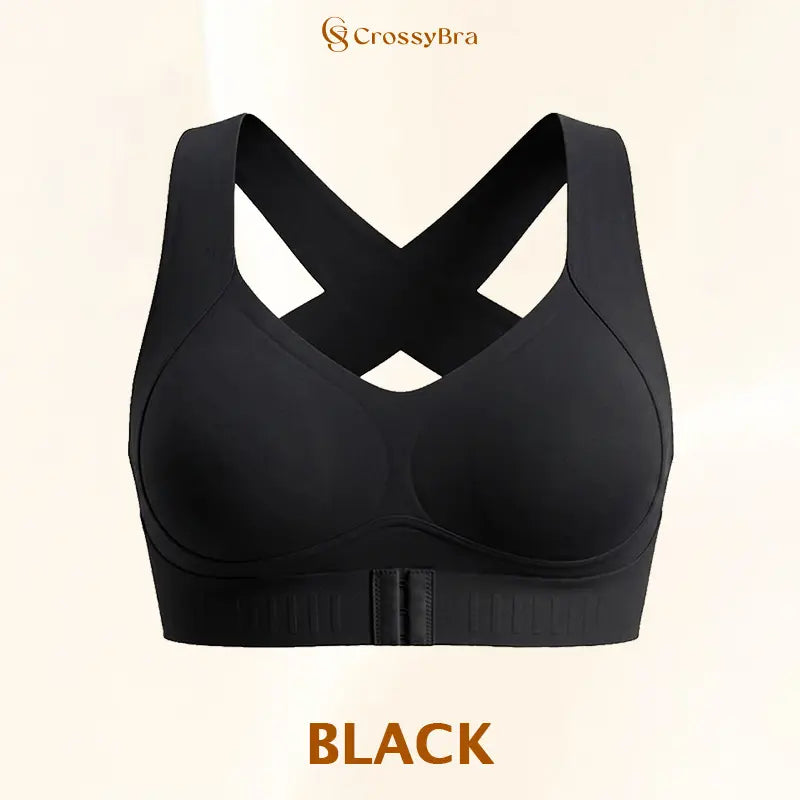 CrossyBra - Cross Back Front Closure Wireless Posture Support Bra